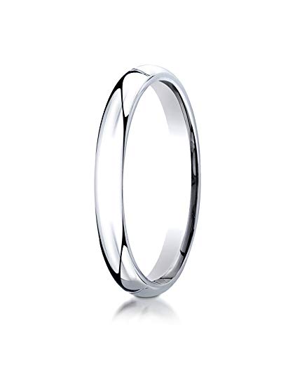 Womens 14K White Gold, 3mm Slim Profile Comfort-Fit Ring