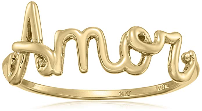 14k Gold Italian Amor Ring