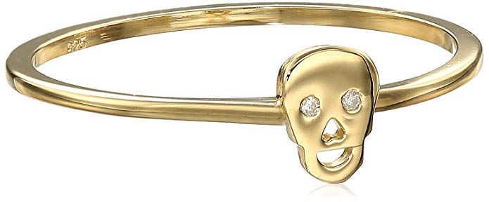 Shy by SE Skull Ring with Burnished Diamonds