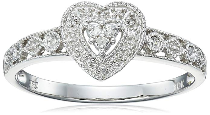 10k Gold Diamond Heart Ring (0.04 cttw, I-J Color, I2-I3 Clarity)