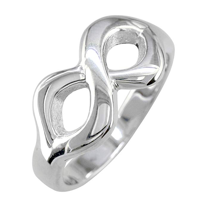 Mens or Womens Wide Infinity Ring, 11.5mm in Sterling Silver