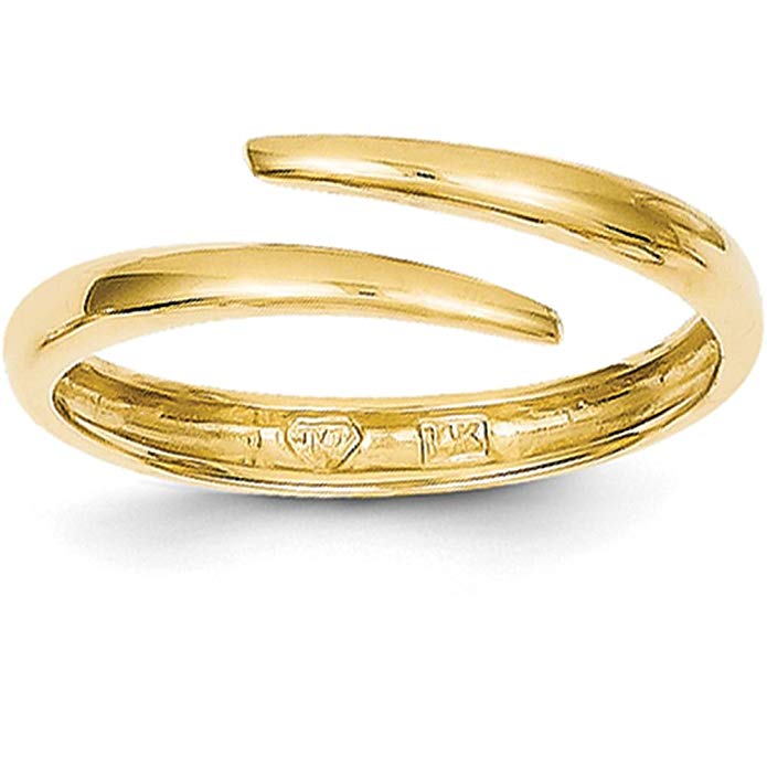14k Gold Polished Bypass Ring (5mm Width)