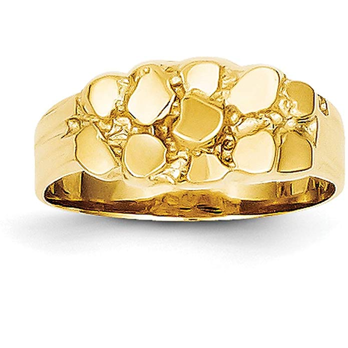 14k Yellow Gold Nugget Ring (8mm Width)