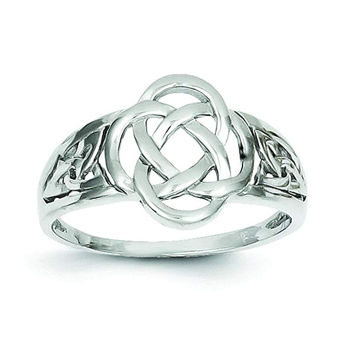 14K White Gold Celtic Knot Ring Size 7