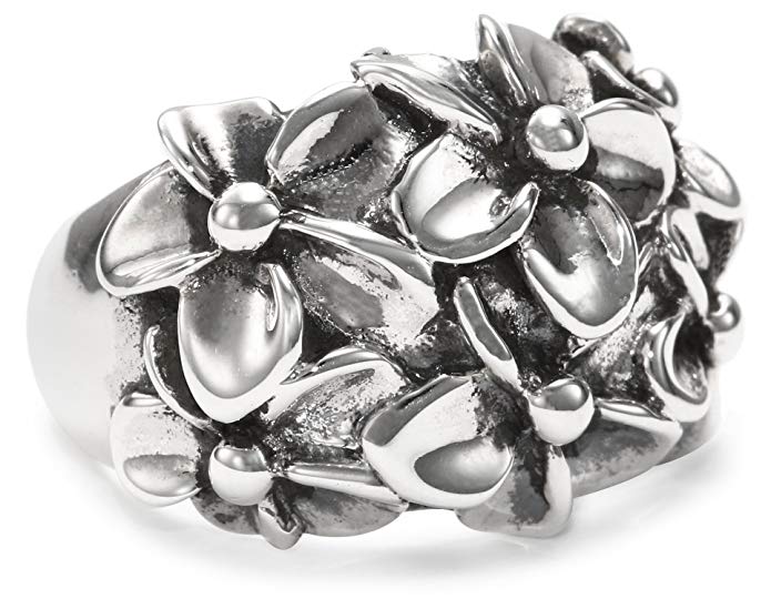 Zina Sterling Silver Hibiscus Collection Floral Cluster Ring